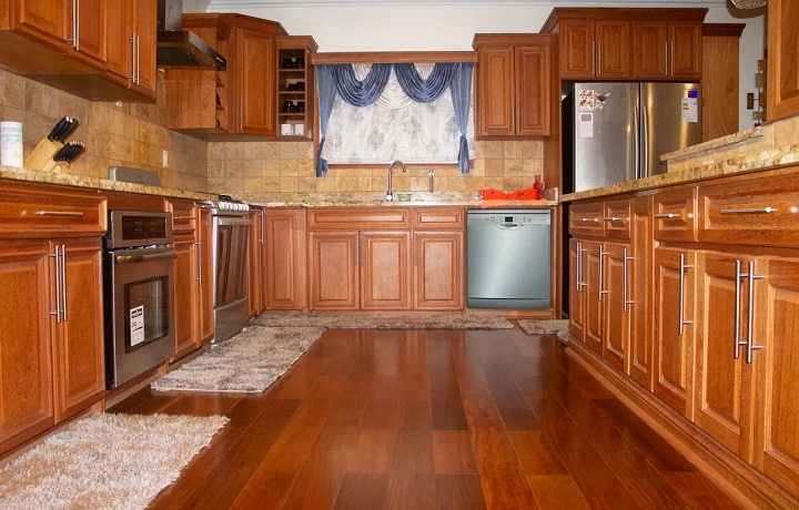demerara oak floor and kitchen cabinets